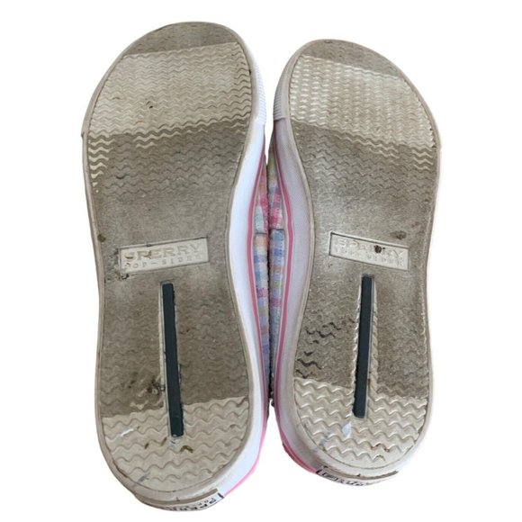 Sperry Bahamas Top Sider Pink Plaid Print Sequins Loafers Size 4 - Picture 6 of 7